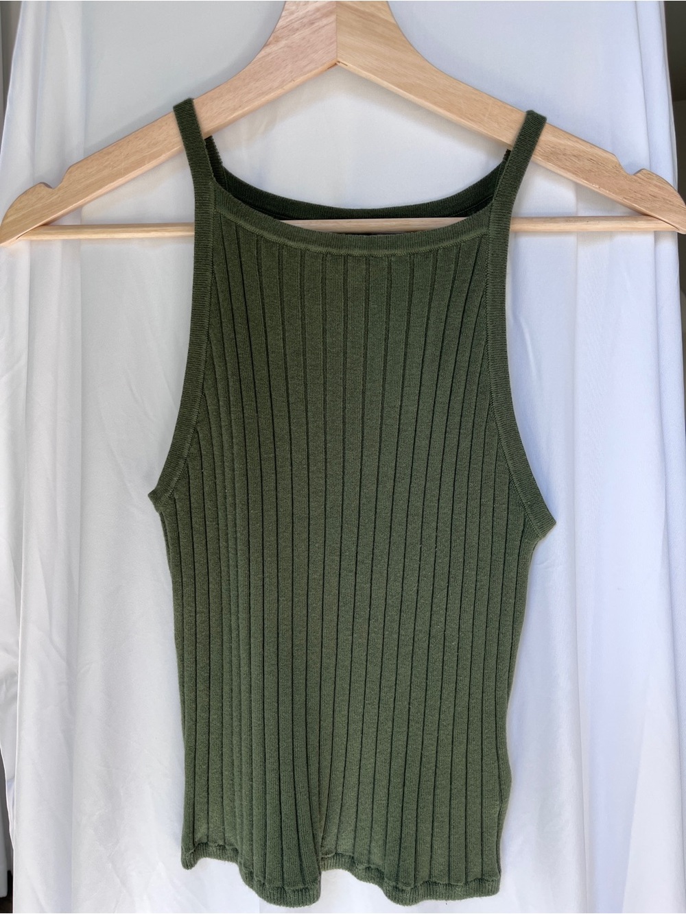 H&M Olive Green Ribbed Tank Top